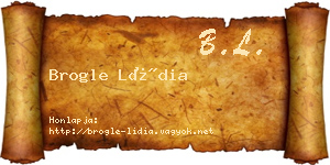 Brogle Lídia névjegykártya